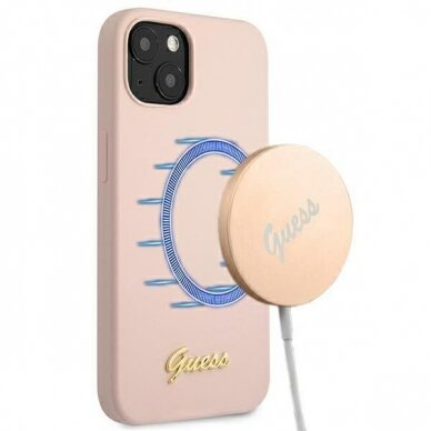 Iphone 13 Dėklas Guess GUHMP13MLSLMGLP  Magsafe Rožinis