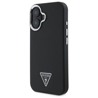 Dėklas Guess GUHMP16MPGTSPSK iPhone 16 Plus 6.7 Juodas/Juodas hard Grained Triangle MagSafe 1