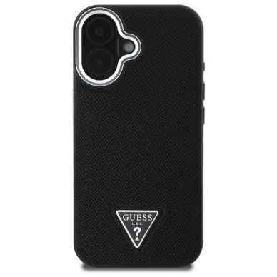 Dėklas Guess GUHMP16MPGTSPSK iPhone 16 Plus 6.7 Juodas/Juodas hard Grained Triangle MagSafe 2