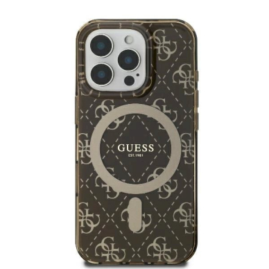 Dėklas Guess IML 4G Background MagSafe iPhone 16 Pro  - Rudas 2