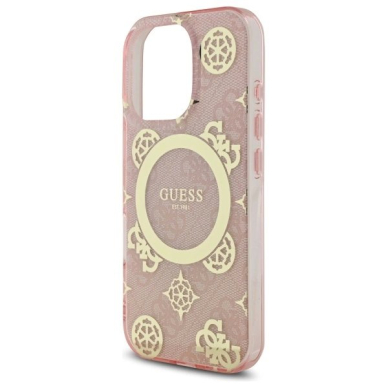 Dėklas Guess IML Peony On 4G Background MagSafe  iPhone 16 Pro Max - Rožinis 5