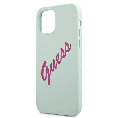 Dėklas Guess iPhone 12 mini 5.4" Silicone Vintage - Šviesiai Žalia  UGLX912 5