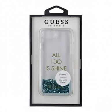 Dėklas Guess iPhone 6/7/8 /SE 2020 / SE 2022 Liquid Glitter Party Mėlynas UGLX912 3