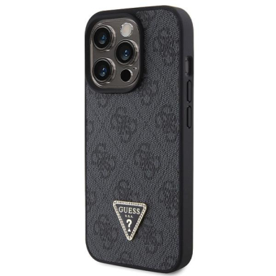 Dėklas Guess Leather 4G Diamond Triangle   iPhone 15 Pro Max - Juodas 1