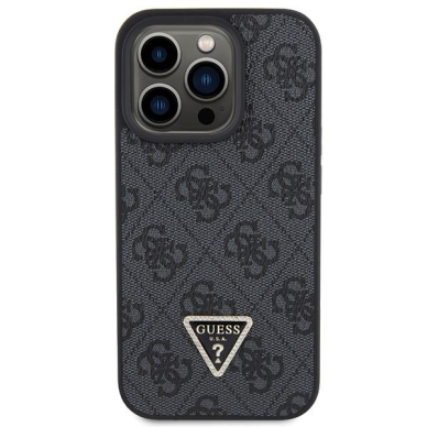 Dėklas Guess Leather 4G Diamond Triangle   iPhone 15 Pro Max - Juodas 2