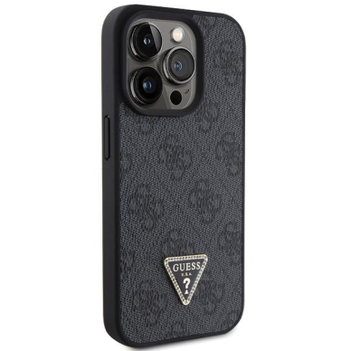 Dėklas Guess Leather 4G Diamond Triangle   iPhone 15 Pro Max - Juodas 3