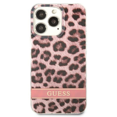 Dėklas Guess Leopard GUHCP13LHSLEOP iPhone 13 Pro Rožinis 2