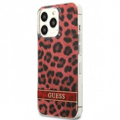 Dėklas Guess Leopard GUHCP13LHSLEOR iPhone 13 Pro Raudonas 1