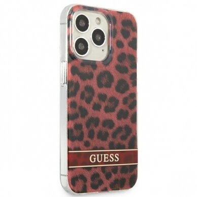 Dėklas Guess Leopard GUHCP13LHSLEOR iPhone 13 Pro Raudonas 3