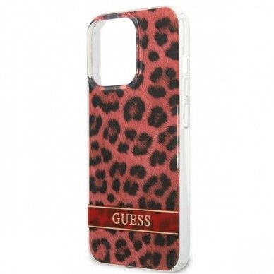 Dėklas Guess Leopard GUHCP13LHSLEOR iPhone 13 Pro Raudonas 5