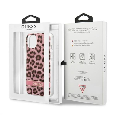 Dėklas Guess Leopard GUHCP13SHSLEOP iPhone 13 mini Rožinis 7