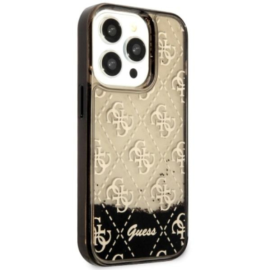 Dėklas Guess Liquid Glitter 4G Transculent GUHCP14LLC4PSGK iPhone 14 Pro Juodas 3