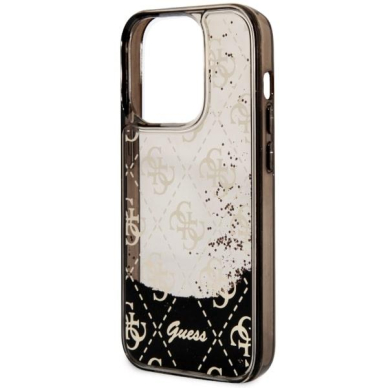 Dėklas Guess Liquid Glitter 4G Transculent GUHCP14LLC4PSGK iPhone 14 Pro Juodas 5