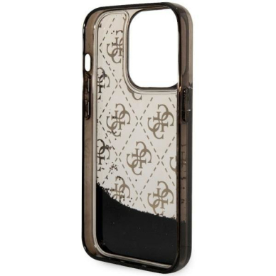 Dėklas Guess Liquid Glitter 4G Transculent GUHCP14LLC4PSGK iPhone 14 Pro Juodas 6