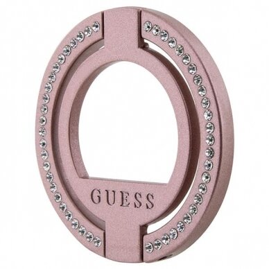 Dėklas Guess MagSafe Ring stand GUMRSALDGP Rožinis/Rožinis Rhinestone 1