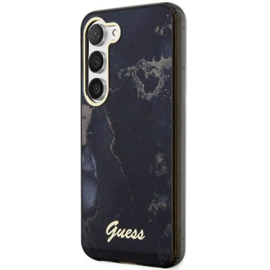 Samsung Galaxy S23 Dėklas Guess Marble  GUHCSHTMRSK  S911 Juodas-auksinis 1