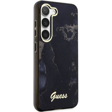 Samsung Galaxy S23 Dėklas Guess Marble  GUHCSHTMRSK  S911 Juodas-auksinis 3