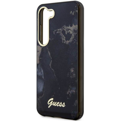 Samsung Galaxy S23 Dėklas Guess Marble  GUHCSHTMRSK  S911 Juodas-auksinis 5