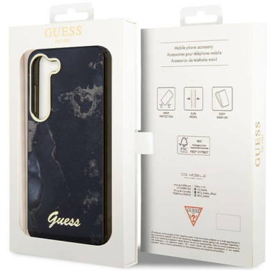 Samsung Galaxy S23 Dėklas Guess Marble  GUHCSHTMRSK  S911 Juodas-auksinis 7