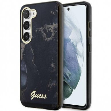 Samsung Galaxy S23 Dėklas Guess Marble  GUHCSHTMRSK  S911 Juodas-auksinis