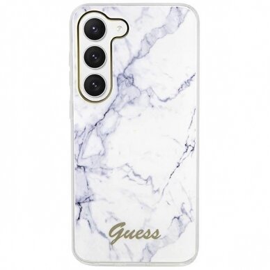 Samsung Galaxy S23 Dėklas Guess Marble GUHCSPCUMAH  S911 Baltas 2