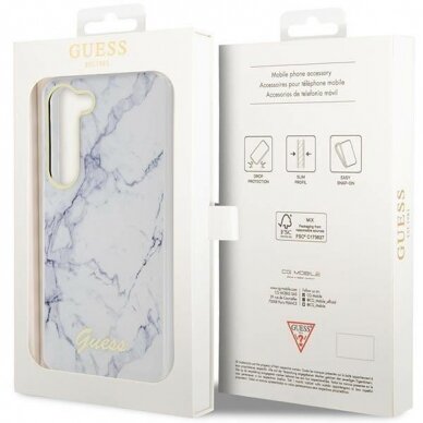 Samsung Galaxy S23 Dėklas Guess Marble GUHCSPCUMAH  S911 Baltas 7