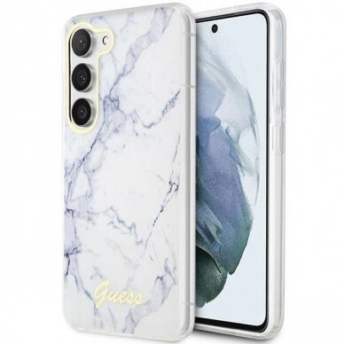 Samsung Galaxy S23 Dėklas Guess Marble GUHCSPCUMAH  S911 Baltas