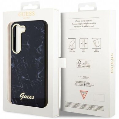 Samsung Galaxy S23 Dėklas Guess Marble GUHCSPCUMAK  S911 Juodas 7