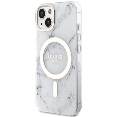 Dėklas Guess Marble MagSafe GUHMP14SPCUMAH iPhone 14 Baltas 1