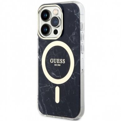 Dėklas Guess Marble MagSafe GUHMP14XPCUMAK iPhone 14 Pro Max Juodas 1