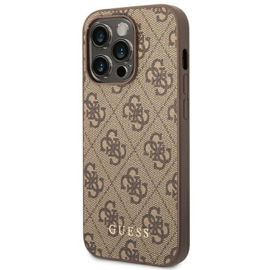 Dėklas Guess Metal Gold Logo GUHCP14XG4GFBR iPhone 14 Pro Max Rudas 1