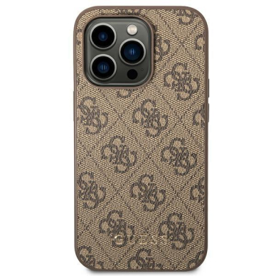 Dėklas Guess Metal Gold Logo GUHCP14XG4GFBR iPhone 14 Pro Max Rudas 2