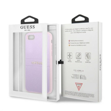 Iphone 7 / 8 / SE 2020 / SE 2022 Dėklas Guess Metal Logo GUHCIPSASBPU Purpurinis 7