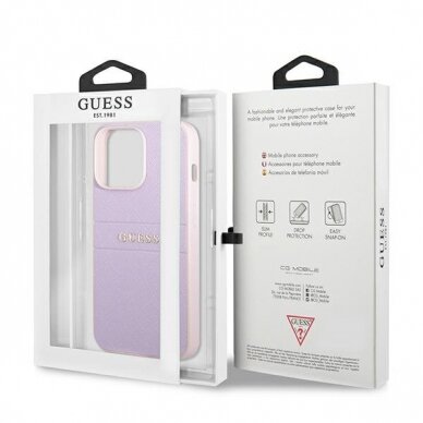 Dėklas Guess Metal Logo GUHCP13LPSASBPU iPhone 13 Pro Purpurinis 7