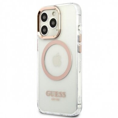 Dėklas Guess Metal Outline Magsafe GUHMP13XHTRMD iPhone 13 Pro Max Auksinis 1