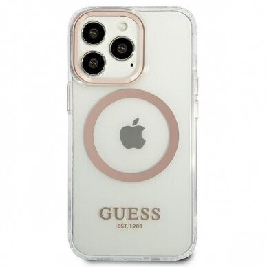 Dėklas Guess Metal Outline Magsafe GUHMP13XHTRMD iPhone 13 Pro Max Auksinis 2