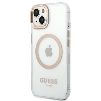 Dėklas Guess Metal Outline Magsafe GUHMP14SHTRMD iPhone 14 Auksinis 1