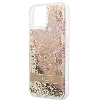 Dėklas Guess Paisley Liquid Glitter GUHCP13SLFLSD iPhone 13 mini Auksinis 10