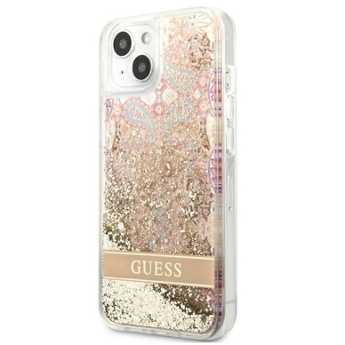 Dėklas Guess Paisley Liquid Glitter GUHCP13SLFLSD iPhone 13 mini Auksinis 2