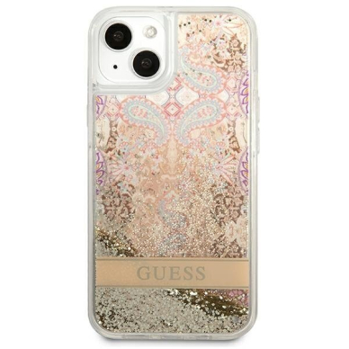 Dėklas Guess Paisley Liquid Glitter GUHCP13SLFLSD iPhone 13 mini Auksinis 4