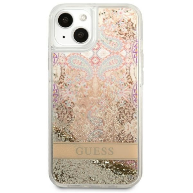 Dėklas Guess Paisley Liquid Glitter GUHCP13SLFLSD iPhone 13 mini Auksinis 5