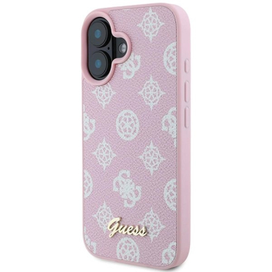 Dėklas Guess Peony Script Logo MagSafe iPhone 16 Plus  - Rožinis 1