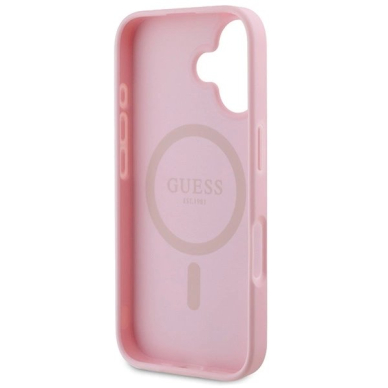 Dėklas Guess Peony Script Logo MagSafe iPhone 16 Plus  - Rožinis 6