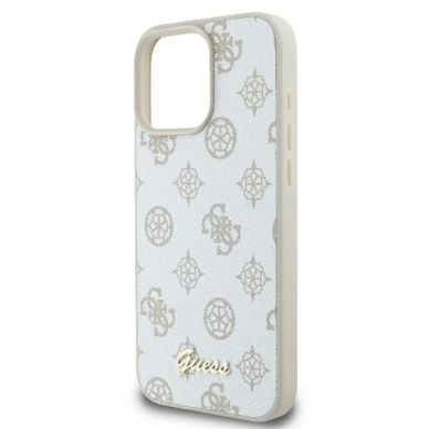 Dėklas Guess Peony Script Logo MagSafe iPhone 16 Pro  - Baltas 5