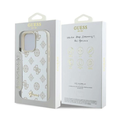 Dėklas Guess Peony Script Logo MagSafe iPhone 16 Pro  - Baltas 7