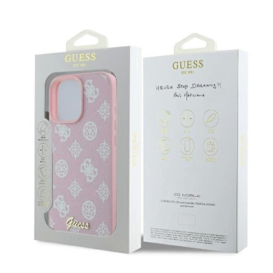 Dėklas Guess Peony Script Logo MagSafe iPhone 16 Pro  - Rožinis 7