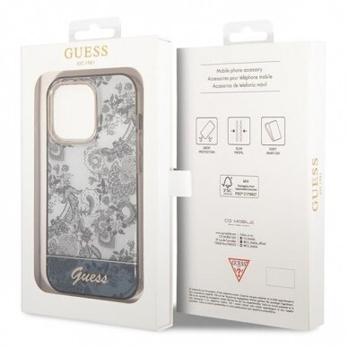 Dėklas Guess Porcelain Collection GUHCP14XHGPLHG iPhone 14 Pro Max Pilkas 7