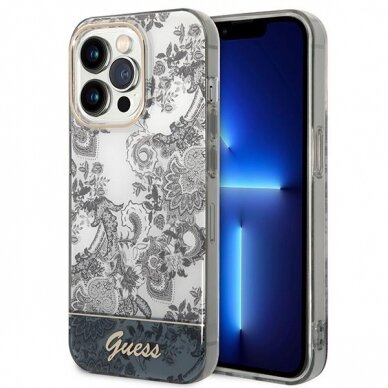 Dėklas Guess Porcelain Collection GUHCP14XHGPLHG iPhone 14 Pro Max Pilkas