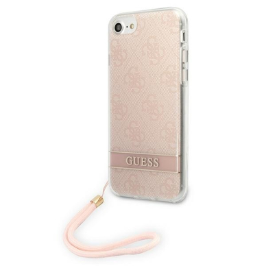 Iphone 7 / 8 / SE 2020 / SE 2022 Dėklas Guess Print Strap GUOHCIH4STP Rožinis 2