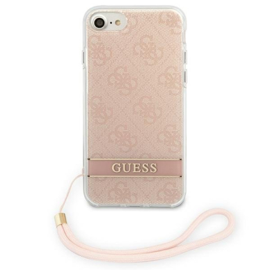 Iphone 7 / 8 / SE 2020 / SE 2022 Dėklas Guess Print Strap GUOHCIH4STP Rožinis 4